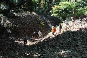 今井城跡 堀の中を歩いて深さを体感