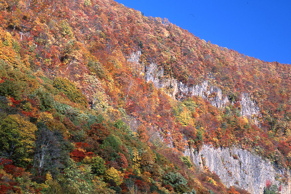 清水川原の屏風岩
